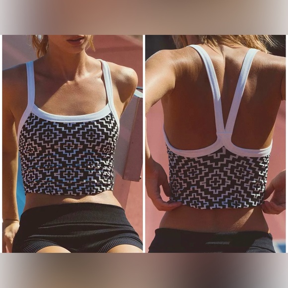 Free People Tops - NWT Free People FP Movement All Clear Jacquard Cami - black geo - XS/S, M/L, XL